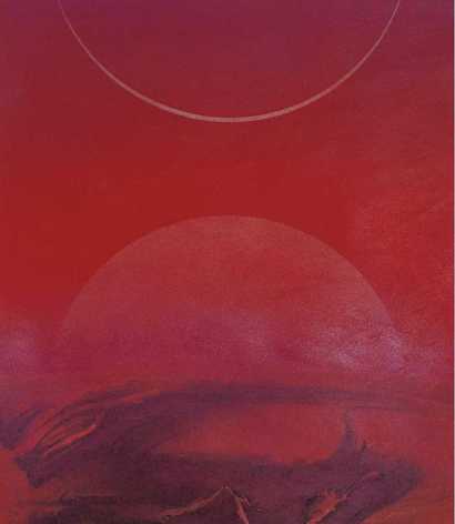刘国松 1970年作 上升的（红日） 立轴77.5 by 68.5 cm